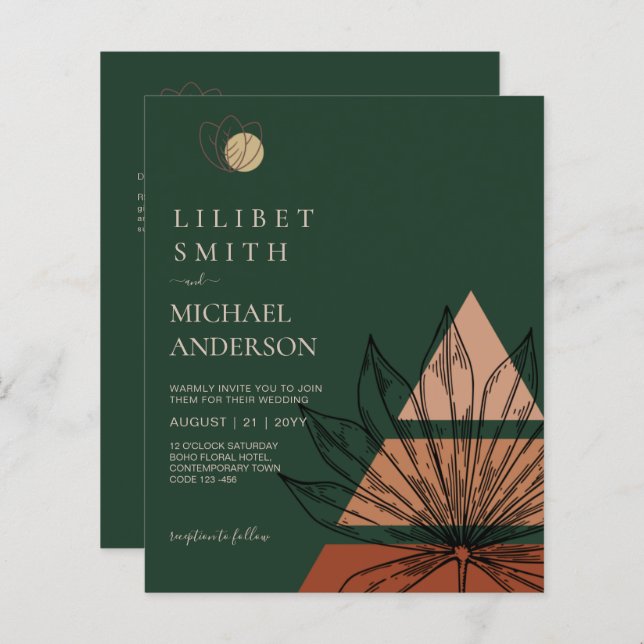 Abstrakte Japandi-Skandinavische Hochzeit (Vorne/Hinten)