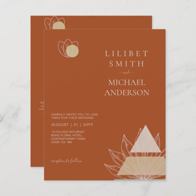 Abstrakte Japandi-Skandinavische Hochzeit (Vorne/Hinten)