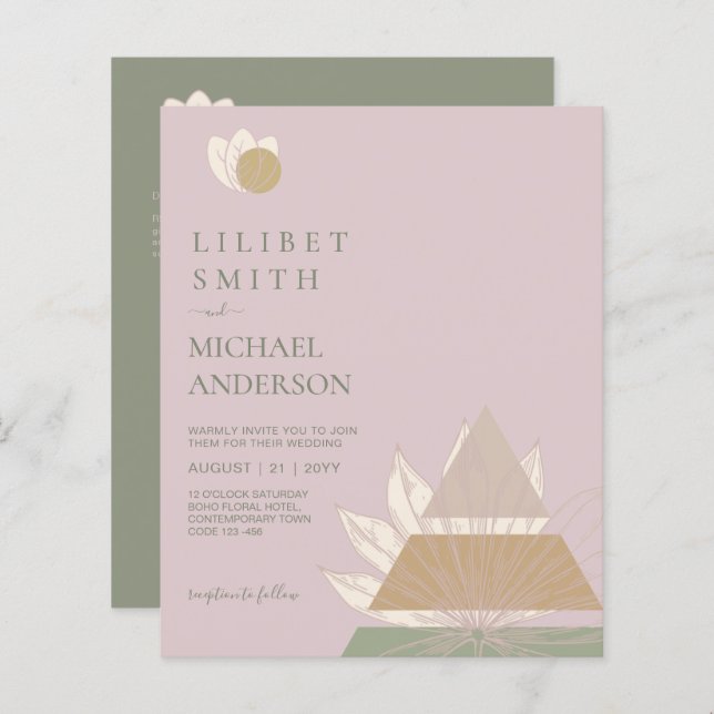 Abstrakte Japandi-Skandinavische Hochzeit (Vorne/Hinten)