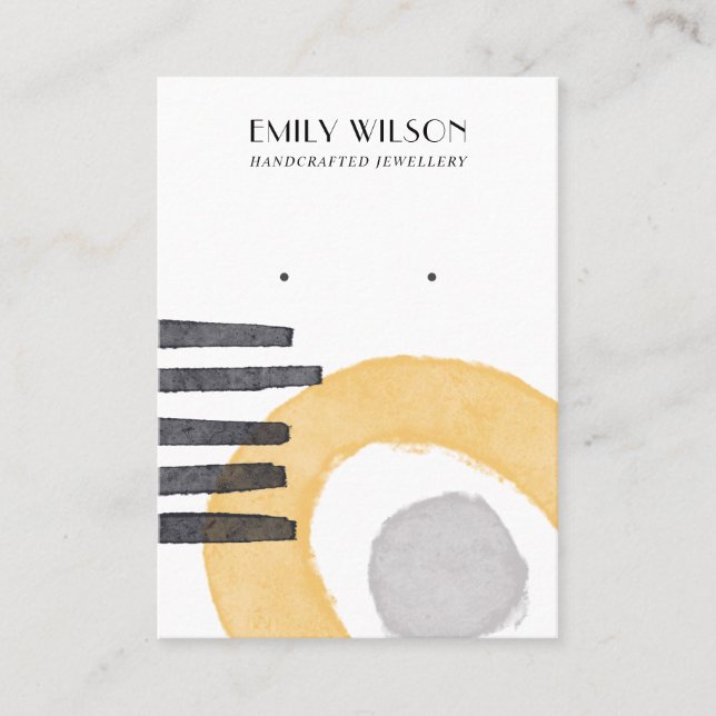 ABSTRAKTE JELLOW-SCHALTFLÄCHE STUDIEREN EARRING DI VISITENKARTE (Vorderseite)