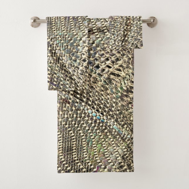 Abstrakte Jute mit leichter Metalltonschnur Badhandtuch Set (Insitu)