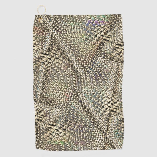 Abstrakte Jute mit leichter Metalltonschnur Golfhandtuch (Vorderseite)