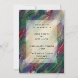 Abstrakte Juwel-Aquarell-Hochzeitseinladung Einladung