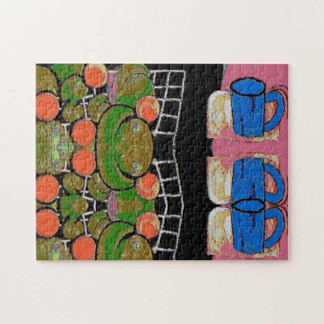 Abstrakte Kaffee-Tasse, Matisse-Stil Puzzle (Horizontal)
