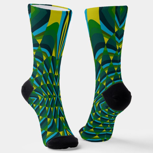 Abstrakte Kaktus Socken (Gewinkelt)