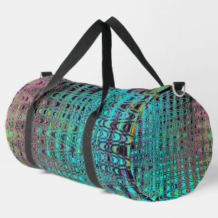 Abstrakte Kaleidoskopische Aqua Retro Boomerang Wa Duffle Bag