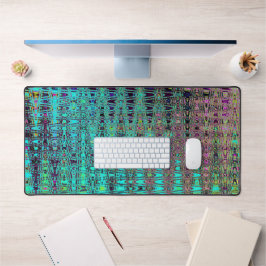 Abstrakte Kaleidoskopische Aqua Retro Boomerang Wa Schreibtischunterlage