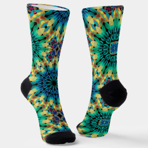 Abstrakte kaleidoskopische farbenfrohe geometrisch socken