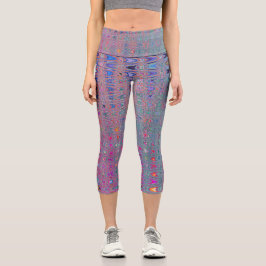 Abstrakte Kaleidoskopische Retro Boomerang Waves Capri Leggings