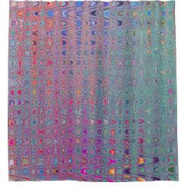 Abstrakte Kaleidoskopische Retro Boomerang Waves Duschvorhang