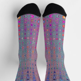 Abstrakte Kaleidoskopische Retro Boomerang Waves Socken