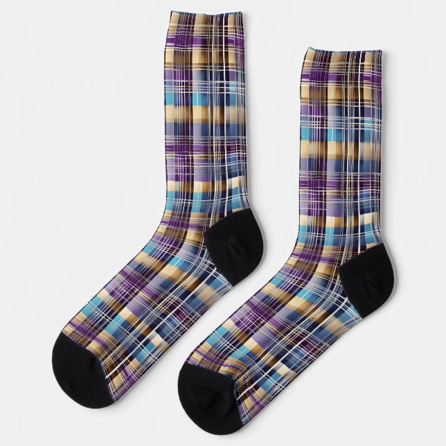 abstrakte karierte Socken (Linkes Detail)