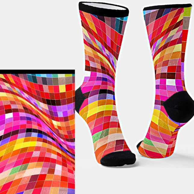 Abstrakte Karos mit geflecktem Licht Socken (Von Creator hochgeladen)