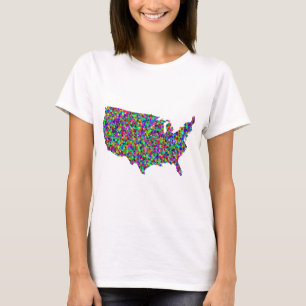 Abstrakte Karte Amerikas T-Shirt