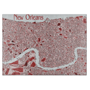 Abstrakte Karte New Orleans Schneidebrett