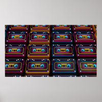 Abstrakte Kassette neon-Retro-Musik aus Backgro