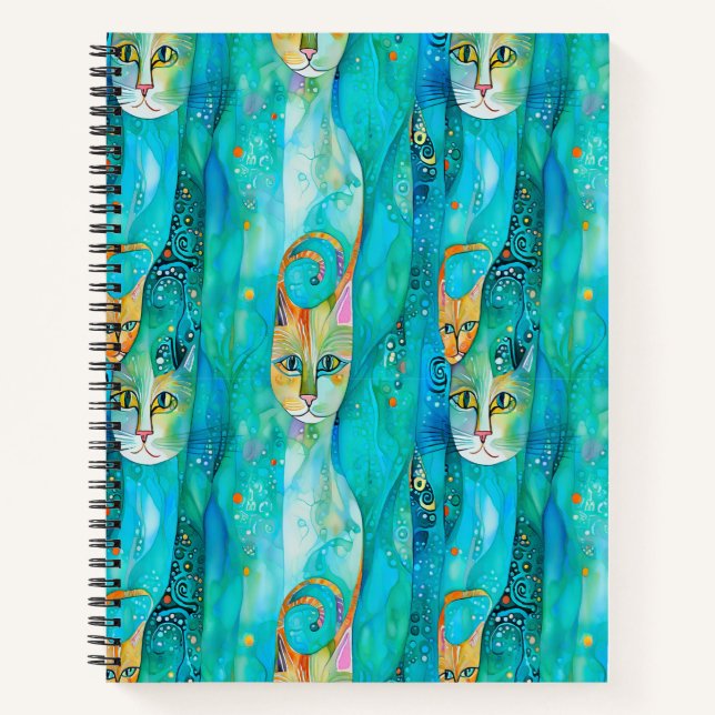 Abstrakte Kätzchen Notizbuch (Vorderseite)