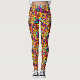 Abstrakte Kätzchen Welpen Leggings