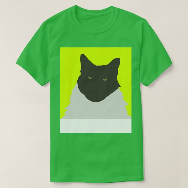 Abstrakte Katze auf Gelb T-Shirt (Design vorne)