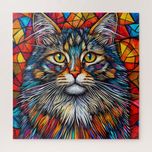 Abstrakte Katze-Illustration Puzzle
