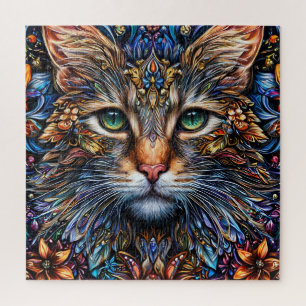 Abstrakte Katze-Illustration Puzzle