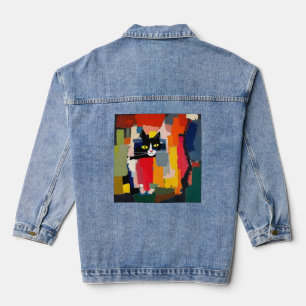 Abstrakte Katze Jeansjacke