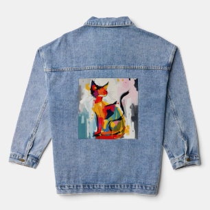 Abstrakte Katze Jeansjacke