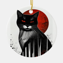 Abstrakte Katze Keramik Ornament