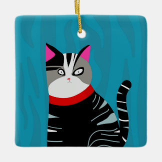 Abstrakte Katze Keramikornament
