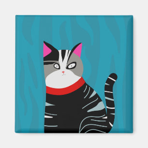 Abstrakte Katze Magnet