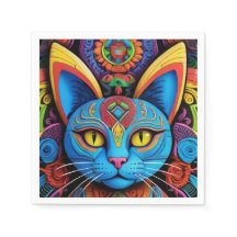 Abstrakte Katze mit gelben Augen