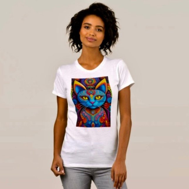 Abstrakte Katze mit gelben Augen T-Shirt (Von Creator hochgeladen)