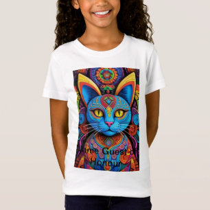 Abstrakte Katze mit gelben Augen T-Shirt