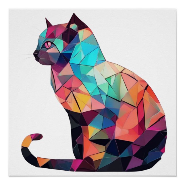 Abstrakte Katze Poster (Vorderseite)