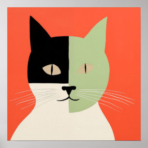 Abstrakte Katze Poster