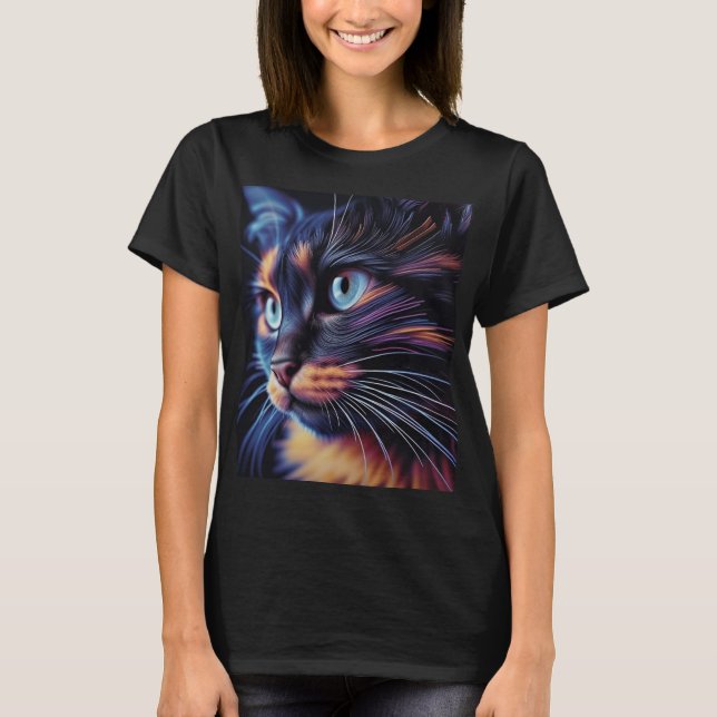 Abstrakte Katze T-Shirt (Vorderseite)