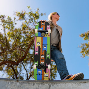 Abstrakte Katzen Skateboard