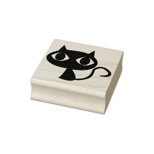 Abstrakte Katzenkunst-Briefmarke Gummistempel