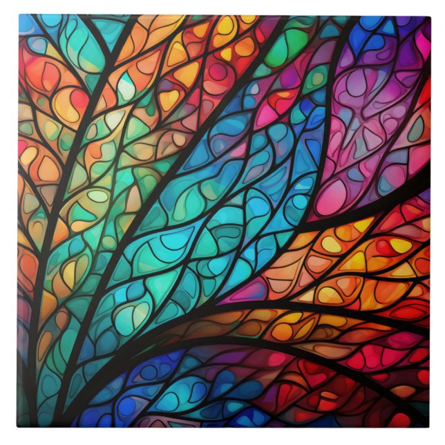 Abstrakte Keramik aus Radialglas Fliese (Vorderseite)