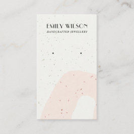 ABSTRAKTE KERAMIK BLUSH PEACH STUD EARRING DISPLAY VISITENKARTE