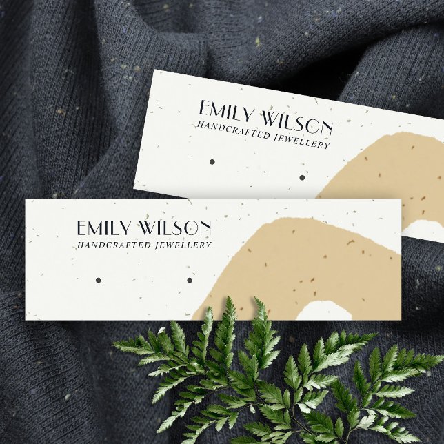 ABSTRAKTE KERAMIK OCHRE YELLOW STUD-EARRING-ANZEIG MINI VISITENKARTE (Von Creator hochgeladen)