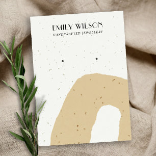 ABSTRAKTE KERAMIK OCHRE YELLOW STUD-EARRING-ANZEIG VISITENKARTE
