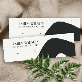 ABSTRAKTE KERAMIK SCHWARZ-WEISS STUD EARRING-ANZEI MINI VISITENKARTE