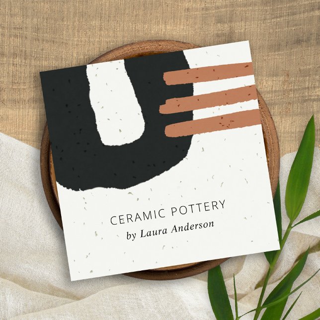 ABSTRAKTE KERAMIK TEXTURE CHIC BLACK RUST ANGEZEIG QUADRATISCHE VISITENKARTE (Von Creator hochgeladen)