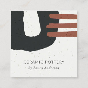 ABSTRAKTE KERAMIK TEXTURE SCHWARZE RUST CHIC SPEZI QUADRATISCHE VISITENKARTE