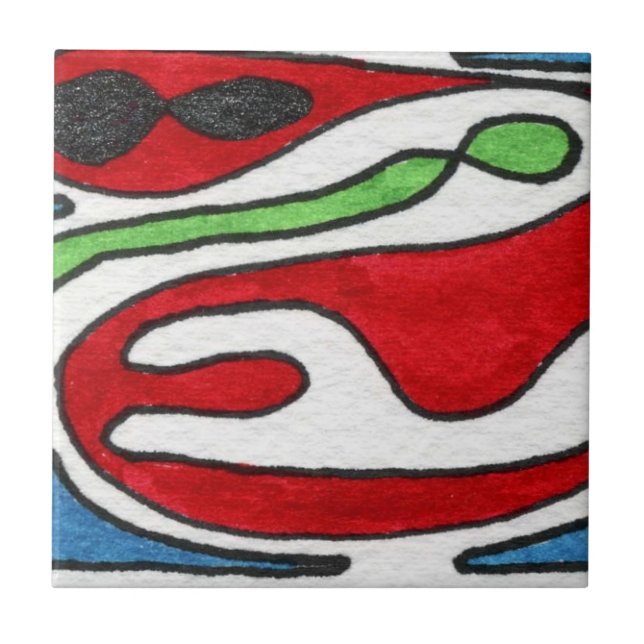 Abstrakte Keramik Tile Fliese (Vorderseite)