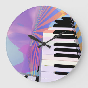 Abstrakte Keyboard-Musik Große Wanduhr