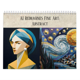 Abstrakte KI-Kunstästhetik - Feine Kunst neu gemis Kalender