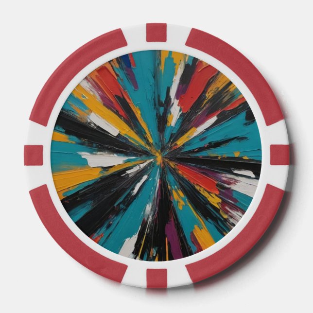 Abstrakte KI-Kunstwerke  Pokerchips (Vorderseite)