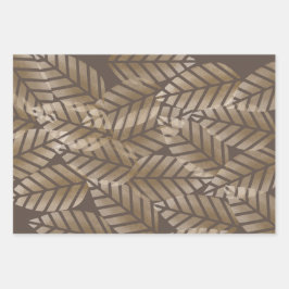 Abstrakte Kiefernzapfen aus Kupfer und Platin Geschenkpapier Set